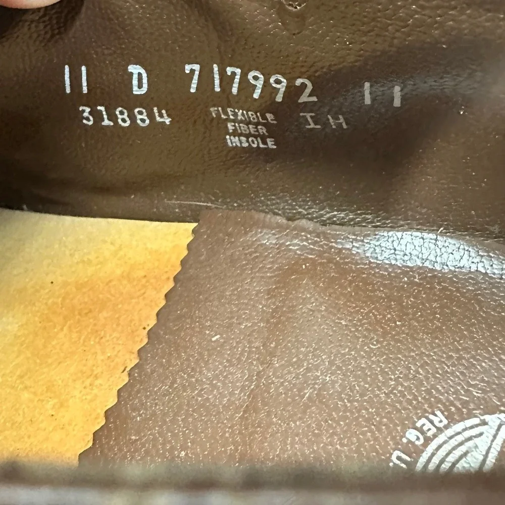 Florsheim 31884 Vtg 70s Men's Brown Leather Blucher Apron Toe Dress Shoe Sz 11D